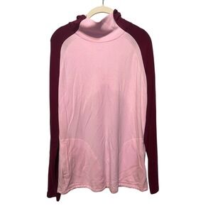 FootJoy Cascata Pink Burgundy Hoodie Long Sleeve Size M Golf Athletic Top